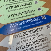 plastové štítky pro označení potrubí a armatur R0A, R0b, R1LP a R2LP a KKS